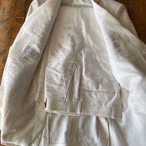 Perry Ellis Slim Fit Suit Pants Coat Jacket Linen 38L